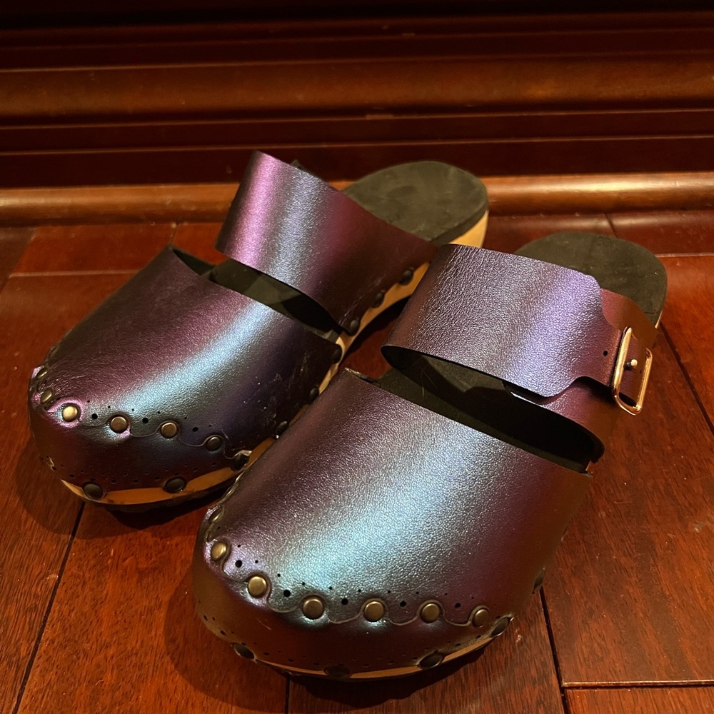 Mohop MID CLOG CLOSED TOE MULE IN CHAMELEON iridescent fits 8 or 8.5 - Picture 7 of 13